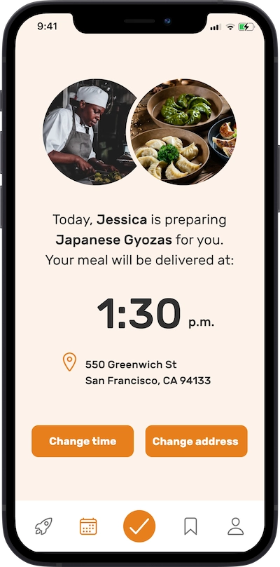iPhone app
delivery screen